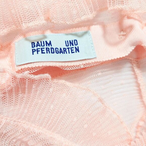 Baum Und Pferdgarten Peach Sheer Top L coquet mesh Flutter Baby doll cottage - Picture 9 of 15